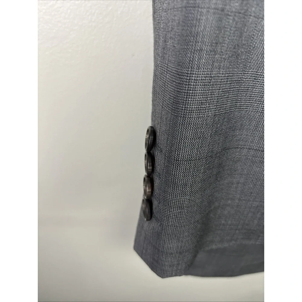 Ralph Lauren 42L Gray Windowpane Check Tweed sport coat Jacket blazer Preppy